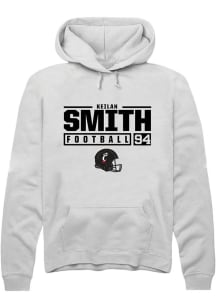 Keilan Smith  Rally Cincinnati Bearcats Mens White NIL Stacked Box Long Sleeve Hoodie