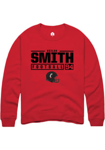 Keilan Smith  Rally Cincinnati Bearcats Mens Red NIL Stacked Box Long Sleeve Crew Sweatshirt