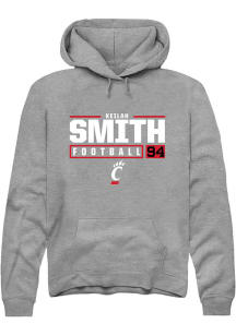 Keilan Smith  Rally Cincinnati Bearcats Mens Graphite NIL Stacked Box Long Sleeve Hoodie