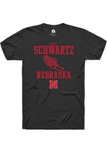 Brett Schwartz  Nebraska Cornhuskers Black Rally NIL Sport Icon Short Sleeve T Shirt