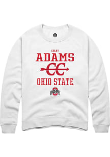Colby Adams  Rally Ohio State Buckeyes Mens White NIL Sport Icon Long Sleeve Crew Sweatshirt