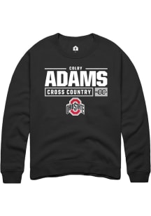 Colby Adams  Rally Ohio State Buckeyes Mens Black NIL Stacked Box Long Sleeve Crew Sweatshirt