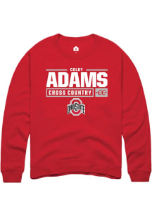 Colby Adams  Rally Ohio State Buckeyes Mens Red NIL Stacked Box Long Sleeve Crew Sweatshirt