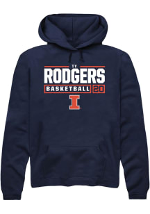 Ty Rodgers  Rally Illinois Fighting Illini Mens Navy Blue NIL Stacked Box Long Sleeve Hoodie