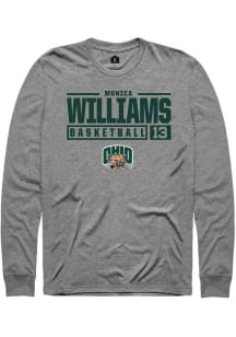 Monica Williams  Ohio Bobcats Graphite Rally NIL Stacked Box Long Sleeve T Shirt
