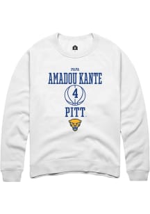 Papa Amadou Kante  Rally Pitt Panthers Mens White NIL Sport Icon Long Sleeve Crew Sweatshirt