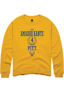 Papa Amadou Kante  Rally Pitt Panthers Mens Gold NIL Sport Icon Long Sleeve Crew Sweatshirt