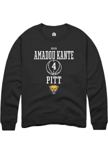 Papa Amadou Kante  Rally Pitt Panthers Mens Black NIL Sport Icon Long Sleeve Crew Sweatshirt