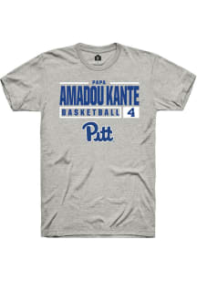 Papa Amadou Kante  Pitt Panthers Ash Rally NIL Stacked Box Short Sleeve T Shirt