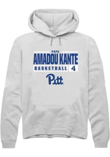 Papa Amadou Kante  Rally Pitt Panthers Mens White NIL Stacked Box Long Sleeve Hoodie