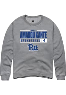 Papa Amadou Kante  Rally Pitt Panthers Mens Graphite NIL Stacked Box Long Sleeve Crew Sweatshirt