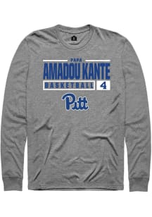 Papa Amadou Kante  Pitt Panthers Graphite Rally NIL Stacked Box Long Sleeve T Shirt