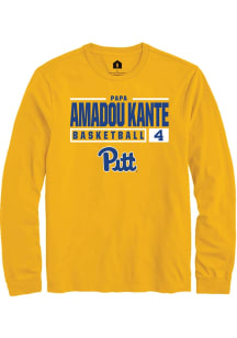 Papa Amadou Kante  Pitt Panthers Gold Rally NIL Stacked Box Long Sleeve T Shirt