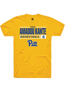 Papa Amadou Kante  Pitt Panthers Gold Rally NIL Stacked Box Short Sleeve T Shirt