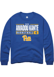 Papa Amadou Kante  Rally Pitt Panthers Mens Blue NIL Stacked Box Long Sleeve Crew Sweatshirt