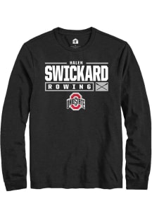Halen Swickard  Ohio State Buckeyes Black Rally NIL Stacked Box Long Sleeve T Shirt