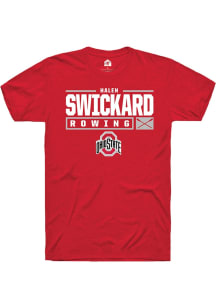 Halen Swickard  Ohio State Buckeyes Red Rally NIL Stacked Box Short Sleeve T Shirt