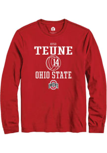 Kyle Teune  Ohio State Buckeyes Red Rally NIL Sport Icon Long Sleeve T Shirt