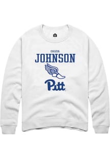 Caleia Johnson  Rally Pitt Panthers Mens White NIL Sport Icon Long Sleeve Crew Sweatshirt