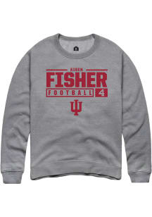 Aiden Fisher  Rally Indiana Hoosiers Mens Graphite NIL Stacked Box Long Sleeve Crew Sweatshirt
