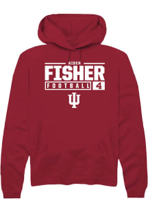 Aiden Fisher  Rally Indiana Hoosiers Mens Red NIL Stacked Box Long Sleeve Hoodie