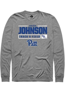 Caleia Johnson  Pitt Panthers Graphite Rally NIL Stacked Box Long Sleeve T Shirt