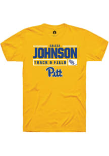 Caleia Johnson  Pitt Panthers Gold Rally NIL Stacked Box Short Sleeve T Shirt