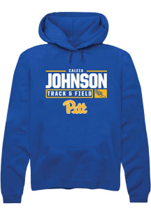 Caleia Johnson  Rally Pitt Panthers Mens Blue NIL Stacked Box Long Sleeve Hoodie