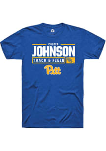 Caleia Johnson  Pitt Panthers Blue Rally NIL Stacked Box Short Sleeve T Shirt