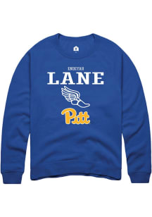 Endeyah Lane  Rally Pitt Panthers Mens Blue NIL Sport Icon Long Sleeve Crew Sweatshirt