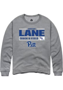 Endeyah Lane  Rally Pitt Panthers Mens Graphite NIL Stacked Box Long Sleeve Crew Sweatshirt