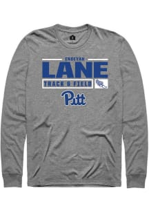 Endeyah Lane  Pitt Panthers Graphite Rally NIL Stacked Box Long Sleeve T Shirt