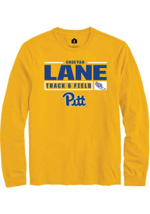 Endeyah Lane  Pitt Panthers Gold Rally NIL Stacked Box Long Sleeve T Shirt