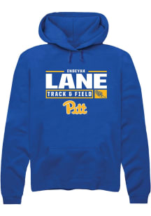 Endeyah Lane  Rally Pitt Panthers Mens Blue NIL Stacked Box Long Sleeve Hoodie