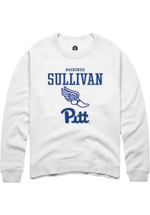 Mackenzie Sullivan  Rally Pitt Panthers Mens White NIL Sport Icon Long Sleeve Crew Sweatshirt