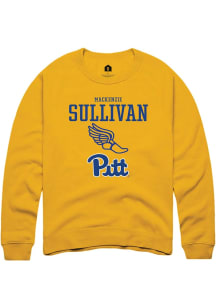 Mackenzie Sullivan  Rally Pitt Panthers Mens Gold NIL Sport Icon Long Sleeve Crew Sweatshirt