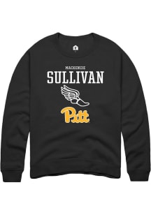 Mackenzie Sullivan  Rally Pitt Panthers Mens Black NIL Sport Icon Long Sleeve Crew Sweatshirt