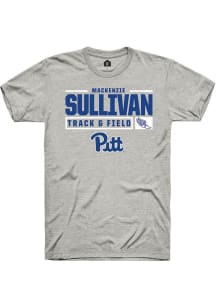 Mackenzie Sullivan  Pitt Panthers Ash Rally NIL Stacked Box Short Sleeve T Shirt