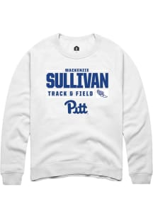 Mackenzie Sullivan  Rally Pitt Panthers Mens White NIL Stacked Box Long Sleeve Crew Sweatshirt