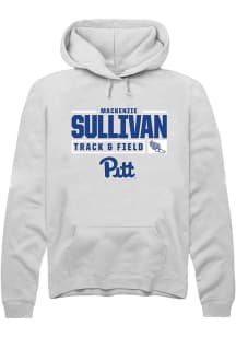 Mackenzie Sullivan  Rally Pitt Panthers Mens White NIL Stacked Box Long Sleeve Hoodie