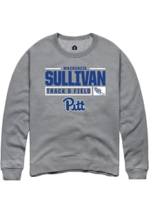 Mackenzie Sullivan  Rally Pitt Panthers Mens Graphite NIL Stacked Box Long Sleeve Crew Sweatshirt