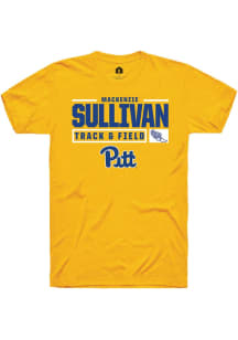 Mackenzie Sullivan  Pitt Panthers Gold Rally NIL Stacked Box Short Sleeve T Shirt