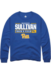 Mackenzie Sullivan  Rally Pitt Panthers Mens Blue NIL Stacked Box Long Sleeve Crew Sweatshirt