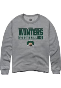 Jacob Winters  Rally Ohio Bobcats Mens Graphite NIL Stacked Box Long Sleeve Crew Sweatshirt