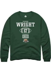 Kameron Wright  Rally Ohio Bobcats Mens Green NIL Sport Icon Long Sleeve Crew Sweatshirt