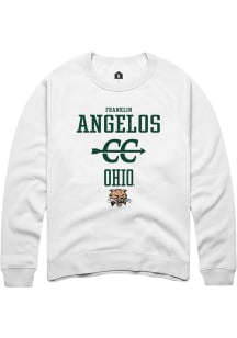 Franklin Angelos  Rally Ohio Bobcats Mens White NIL Sport Icon Long Sleeve Crew Sweatshirt