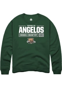 Franklin Angelos  Rally Ohio Bobcats Mens Green NIL Stacked Box Long Sleeve Crew Sweatshirt