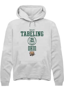 Bailey Tabeling  Rally Ohio Bobcats Mens White NIL Sport Icon Long Sleeve Hoodie