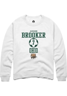 Jaimason Brooker  Rally Ohio Bobcats Mens White NIL Sport Icon Long Sleeve Crew Sweatshirt