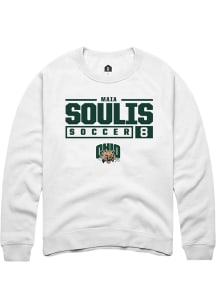 Maia Soulis  Rally Ohio Bobcats Mens White NIL Stacked Box Long Sleeve Crew Sweatshirt